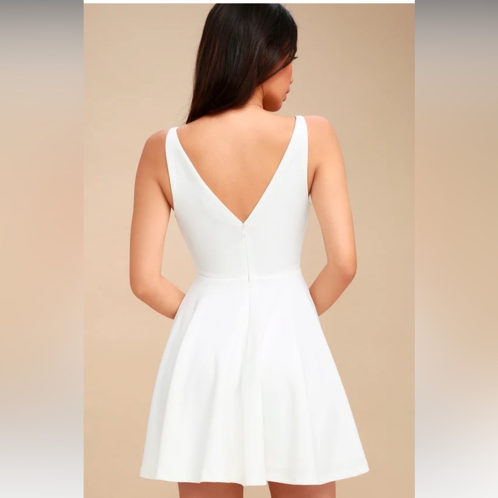 Lulu’s Darling Delight White Skater Dress- Women’s S - Picture 2 of 16